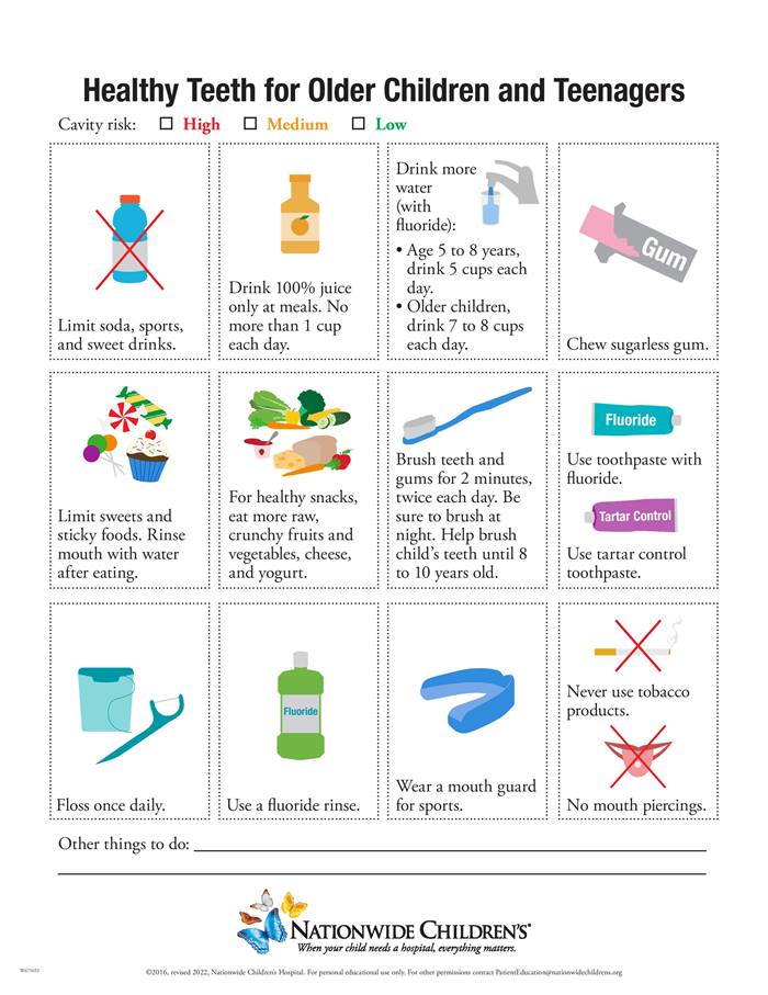 healthy teeth for older children and teenagers