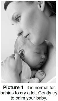 baby crying and being calmed peacefully 