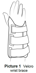 a velcro wrist splint