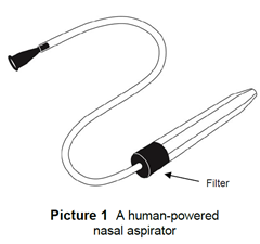 Human powered nasal aspirator 