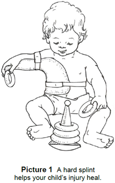 Child going to sleep with a splint on 