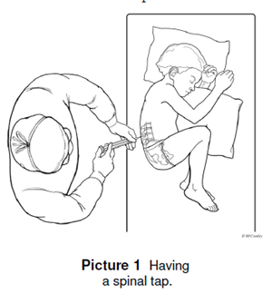 Child receiving a spinal tap
