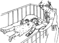 Child laying down after procedure