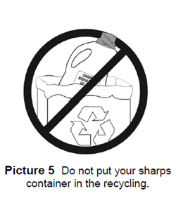 Do not put your sharps container in the recycling.