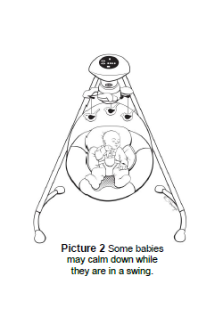 Some babies may calm down while they are in a swing.