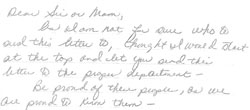 Dr Pearson Letter